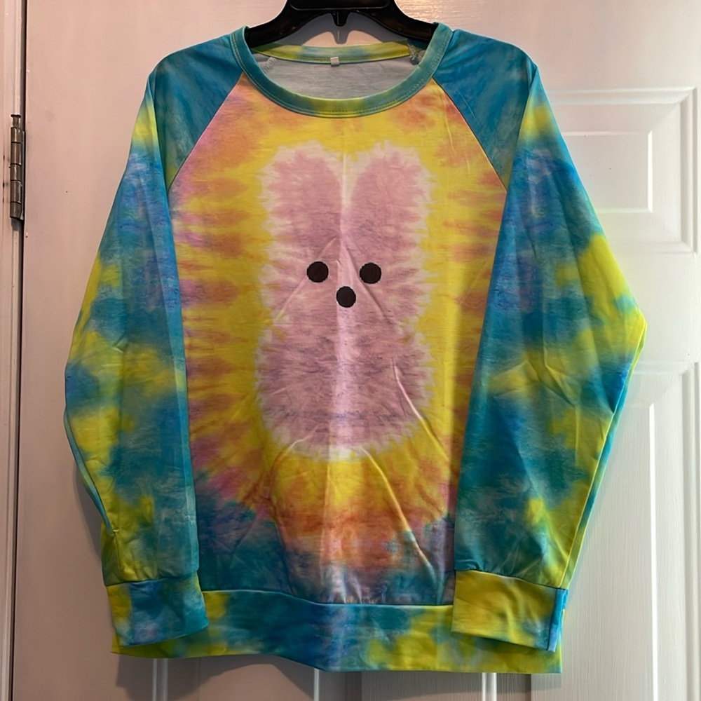 New w/o Tags! Ladies Boutique peeps Tie-dye cotton top size M